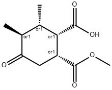1,?2-?Cyclohexanedicarboxy?lic acid, 3,?4-?dimethyl-?5-?oxo-?, 1-?methyl ester, (1R,?2S,?3S,?4S)?-?rel- Structure