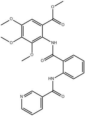 Benzoic acid, 3,4,5-trimethoxy-2-[[2-[(3-pyridinylcarbonyl)amino]benzoyl]amino]-, methyl ester 结构式