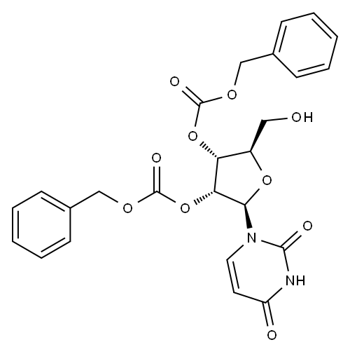 Uridine, 2',3'-bis(phenylmethyl carbonate) Struktur
