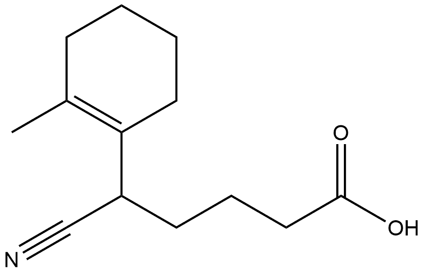1-?Cyclohexene-?1-?pentanoic acid, δ-?cyano-?2-?methyl- Struktur