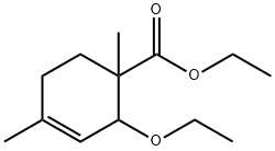 3-?Cyclohexene-?1-?carboxylic acid, 2-?ethoxy-?1,?4-?dimethyl-?, ethyl ester Structure