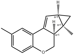 6H-?Benzo[b]?cyclopropa[3,?4]?cyclopenta[1,?2-?d]?pyran, 6a,?6b,?7,?7a-?tetrahydro-?2,?6b-?dimethyl-?, (6aR,?6bR,?7aR)?-?rel- 结构式