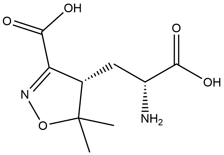 4-?Isoxazolepropanoic acid, α-?amino-?3-?carboxy-?4,?5-?dihydro-?5,?5-?dimethyl-?, (αR,?4S)?-?rel- Struktur