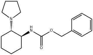 Carbamic acid, N-[(1S,2S)-2-(1-pyrrolidinyl)cyclohexyl]-, phenylmethyl ester Structure