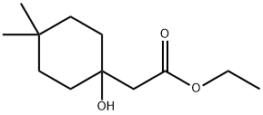 Cyclohexaneacetic acid, 1-?hydroxy-?4,?4-?dimethyl-?, ethyl ester Structure