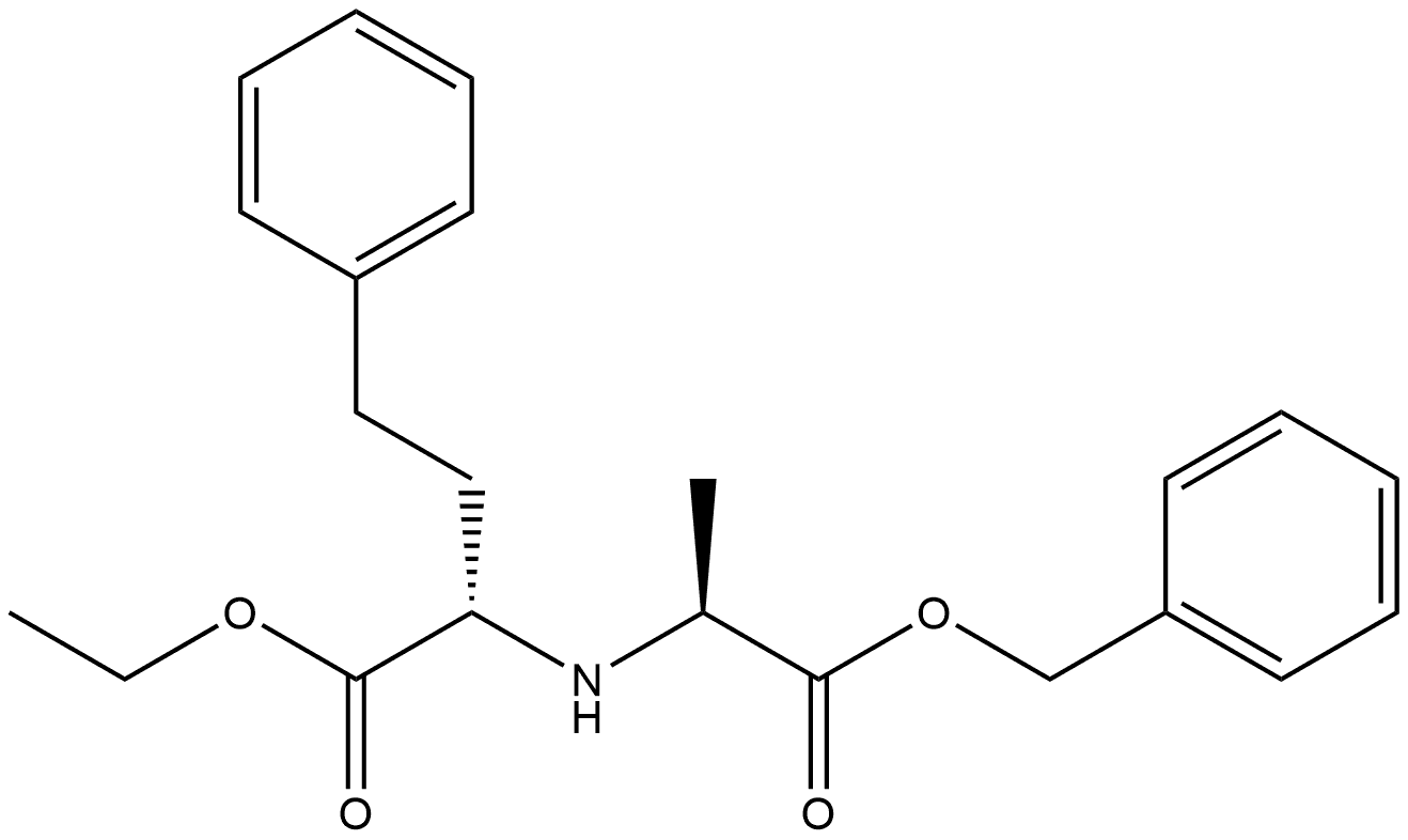Benzenebutanoic acid, α-[[(1S)-1-methyl-2-oxo-2-(phenylmethoxy)ethyl]amino]-, ethyl ester, (αS)- Struktur