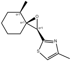 Thiazole, 4-?methyl-?2-?[(2R,?3S,?4R)?-?4-?methyl-?1-?oxaspiro[2.5]?oct-?2-?yl]?-?, rel- Struktur