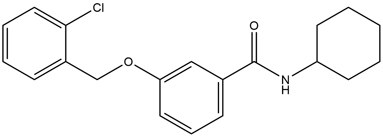 3-[(2-Chlorophenyl)methoxy]-N-cyclohexylbenzamide 结构式