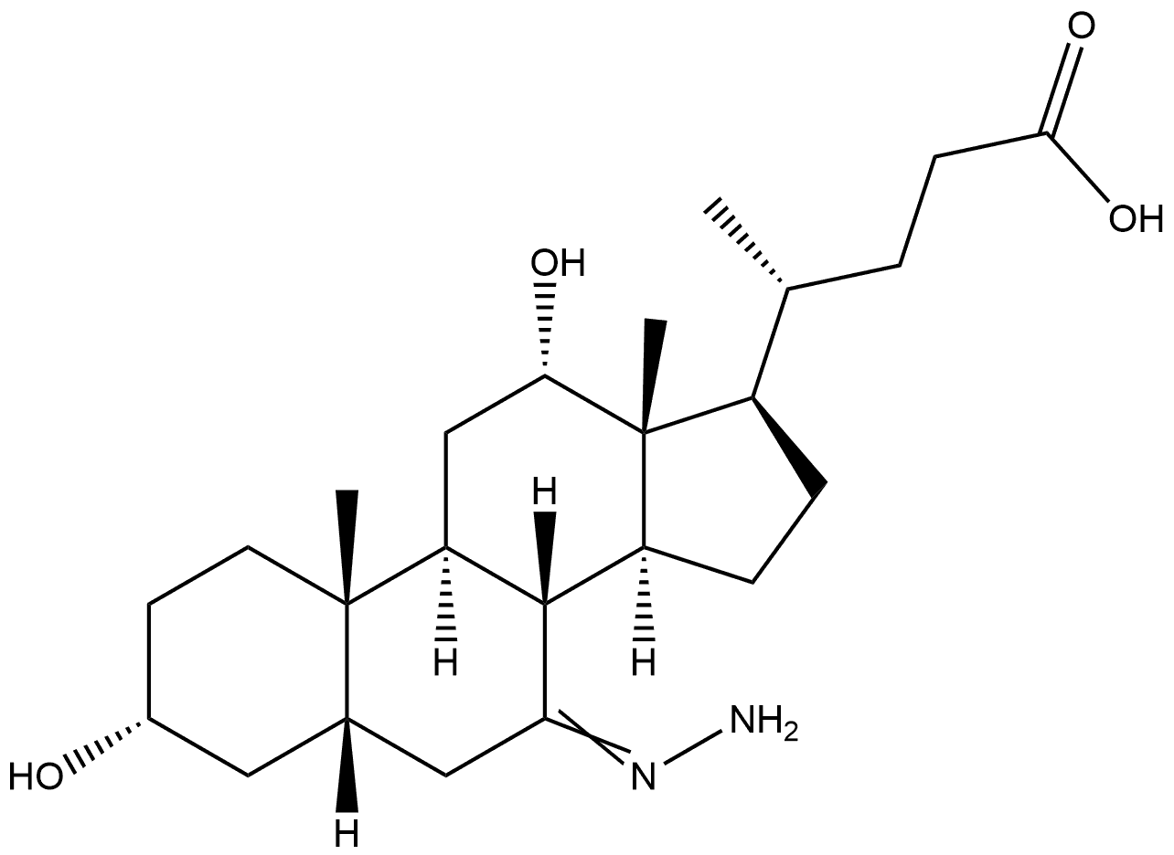 Cholan-24-oic acid, 7-hydrazono-3,12-dihydroxy-, (3α,5β,12α)- Structure
