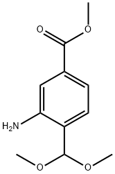 Benzoic acid, 3-amino-4-(dimethoxymethyl)-, methyl ester Structure