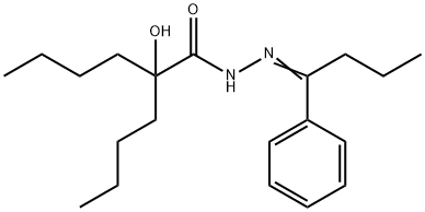 Hexanoic acid, 2-butyl-2-hydroxy-, 2-(1-phenylbutylidene)hydrazide