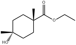 Cyclohexanecarboxyli?c acid, 4-?hydroxy-?1,?4-?dimethyl-?, ethyl ester, trans- Structure