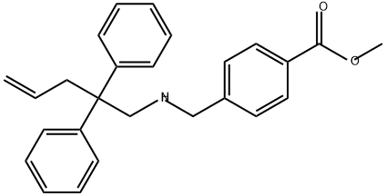 Benzoic acid, 4-[[(2,2-diphenyl-4-penten-1-yl)amino]methyl]-, methyl ester Structure