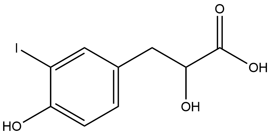 2-羟基-3-(4-羟基-3-碘苯基)丙酸 结构式