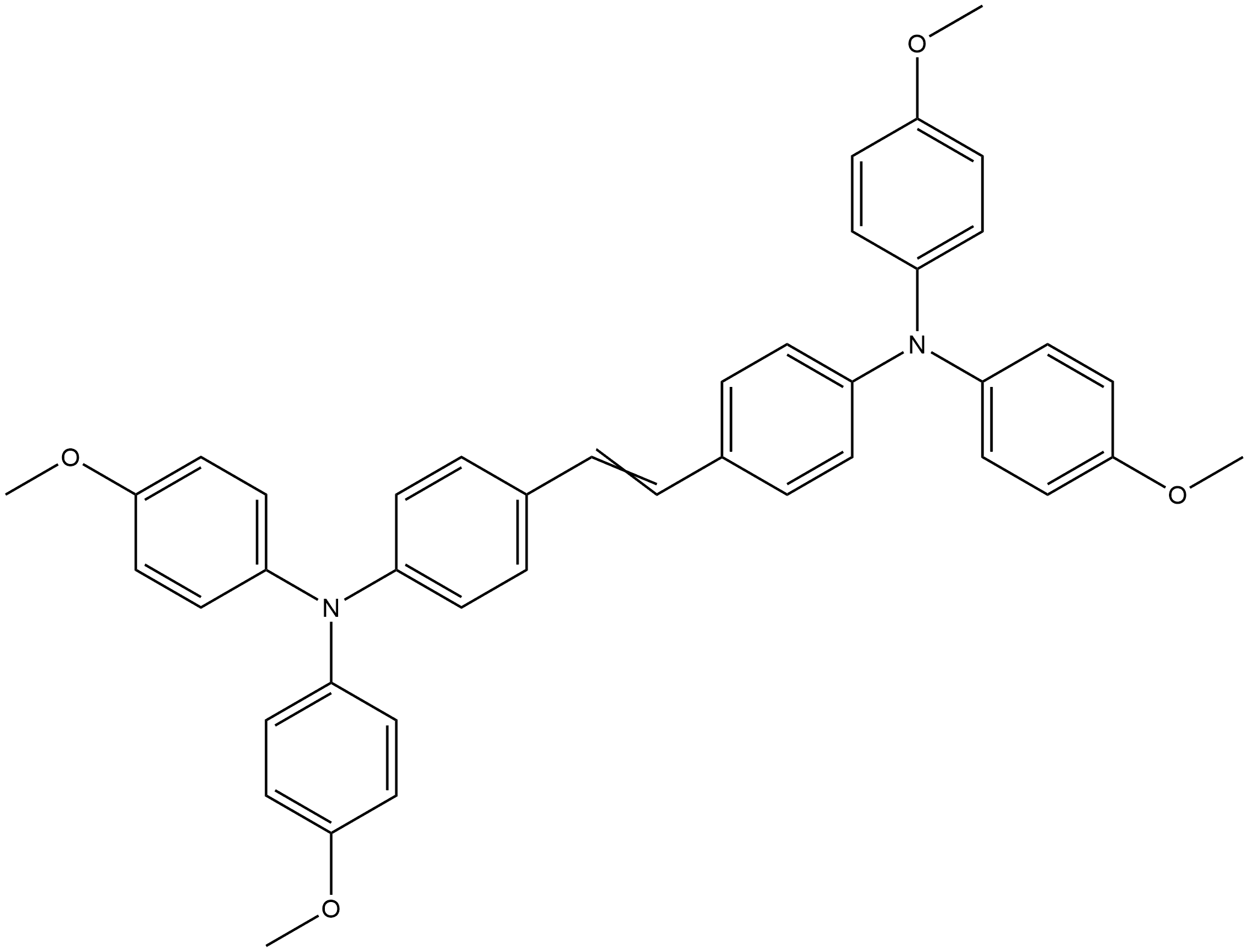 Benzenamine, 4,4'-(1E)-1,2-ethenediylbis[N,N-bis(4-methoxyphenyl)- Structure