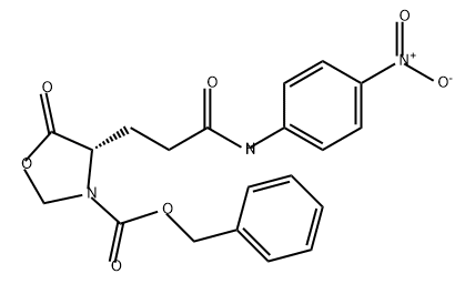 3-Oxazolidinecarboxylic acid, 4-[3-[(4-nitrophenyl)amino]-3-oxopropyl]-5-oxo-, phenylmethyl ester, (4S)- Struktur