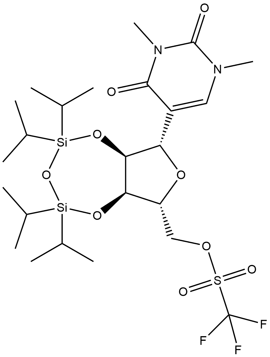 2,4(1H,3H)-Pyrimidinedione, 1,3-dimethyl-5-[2,3-O-[1,1,3,3-tetrakis(1-methylethyl)-1,3-disiloxanediyl]-5-O-[(trifluoromethyl)sulfonyl]-β-D-ribofuranosyl]- (9CI)