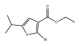 3-Thiophenecarboxylic acid, 2-bromo-5-(1-methylethyl)-, ethyl ester Struktur