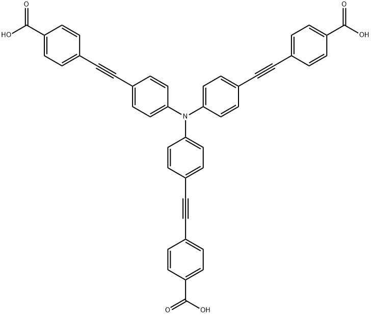 4,4',4''-((次氮基三(苯-4,1-二基))三(乙炔-2,1-二基))三苯甲酸 结构式