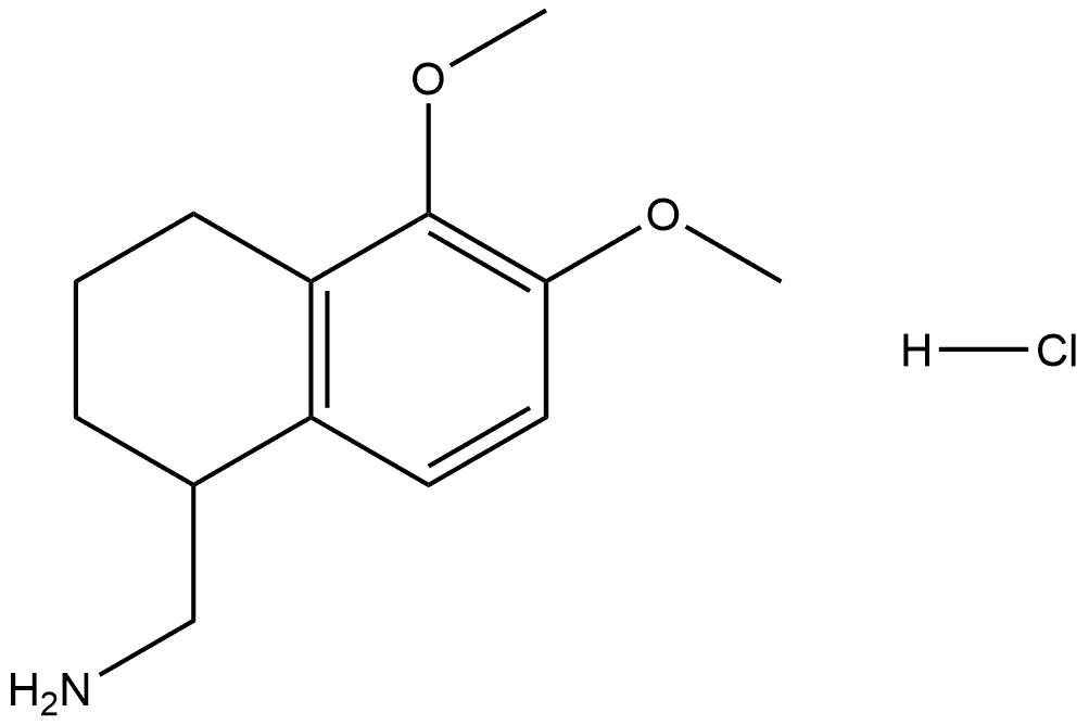(5,6-dimethoxy-1,2,3,4-tetrahydronaphthalen-1-yl)methanamine hydrochloride 结构式