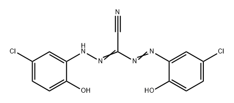1,5-二(2-羟基-5-氯苯)-3-氰基甲月替, 84890-01-7, 结构式
