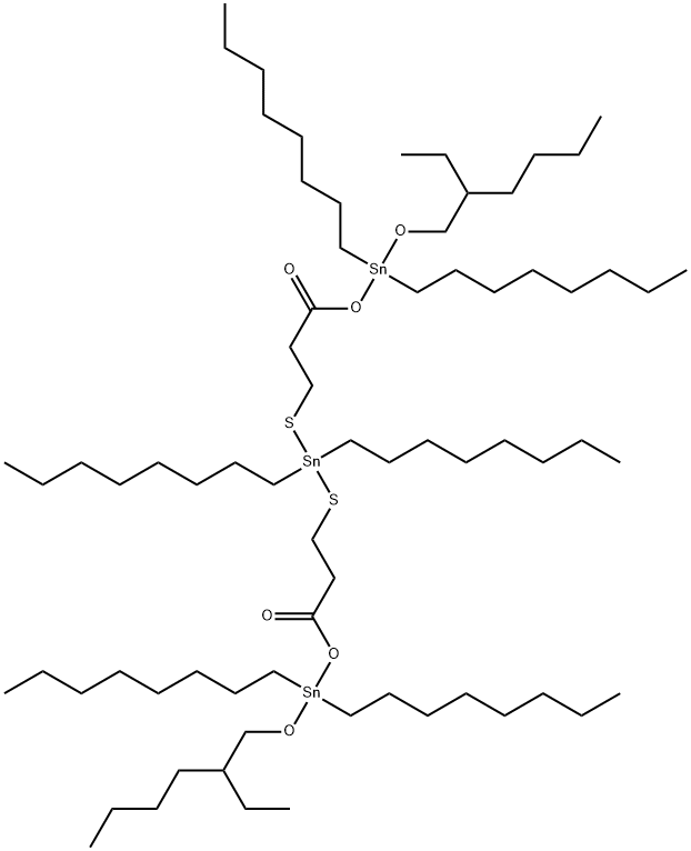 5,23-diethyl-8,8,14,14,20,20-hexaoctyl-10,18-dioxo-7,9,19,21-tetraoxa-13,15-dithia-8,14,20-tristannaheptacosane Structure