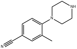 3-methyl-4-(piperazin-1-yl)benzonitrile 结构式