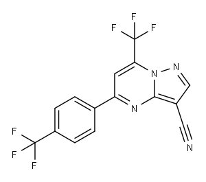 Pyrazolo[1,5-a]pyrimidine-3-carbonitrile, 7-(trifluoromethyl)-5-[4-(trifluoromethyl)phenyl]- Structure