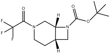 3,8-Diazabicyclo[4.2.0]octane-8-carboxylic acid, 3-(2,2,2-trifluoroacetyl)-, 1,1-dimethylethyl ester, (1R,6S)- Struktur