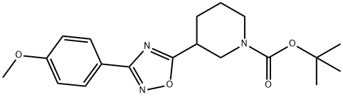 1-Piperidinecarboxylic acid, 3-[3-(4-methoxyphenyl)-1,2,4-oxadiazol-5-yl]-, 1,1-dimethylethyl ester