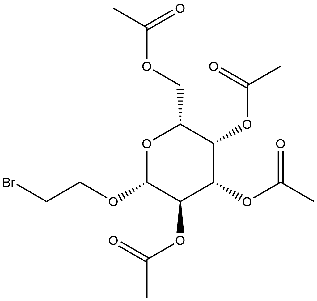 2-溴乙基 2,3,4,6-四-O-乙酰基-Β-D-吡喃半乳糖苷 结构式