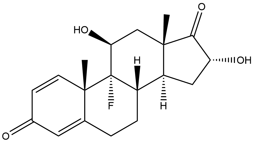 Androsta-1,4-diene-3,17-dione, 9-fluoro-11,16-dihydroxy-, (11β,16α)- (9CI) Structure
