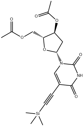 Uridine, 2'-deoxy-5-[2-(trimethylsilyl)ethynyl]-, 3',5'-diacetate Structure