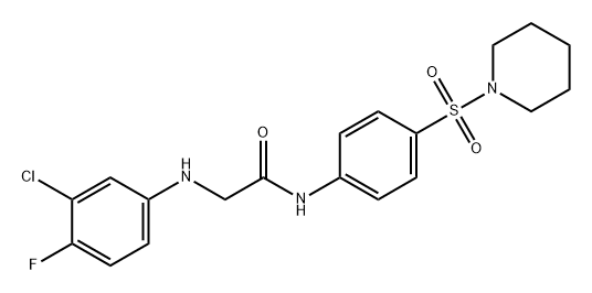 2-[(3-氯-4-氟苯基)氨基]-N-[4-哌啶-1-磺酰基)苯基]乙酰胺,853695-44-0,结构式