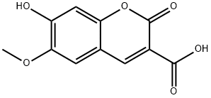2H-1-Benzopyran-3-carboxylic acid, 7-hydroxy-6-methoxy-2-oxo- 结构式