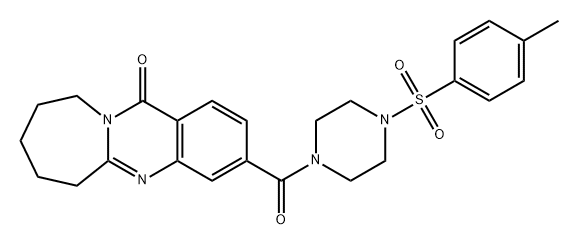 Azepino[2,1-b]quinazolin-12(6H)-one, 7,8,9,10-tetrahydro-3-[[4-[(4-methylphenyl)sulfonyl]-1-piperazinyl]carbonyl]- Structure