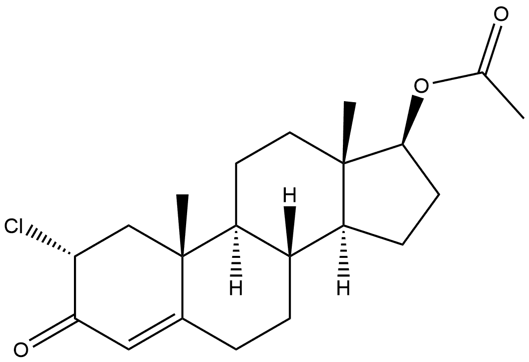 Androst-4-en-3-one, 2α-chloro-17β-hydroxy-, acetate (7CI,8CI)