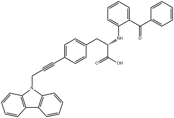 N-(2-Benzoylphenyl)-4-[3-(9H-carbazol-9-yl)-1-propyn-1-yl]-L-phenylalanine Struktur