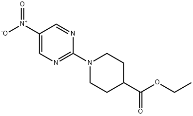 4-Piperidinecarboxylic acid, 1-(5-nitro-2-pyrimidinyl)-, ethyl ester Struktur