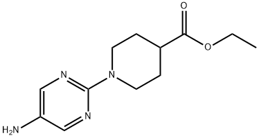 4-Piperidinecarboxylic acid, 1-(5-amino-2-pyrimidinyl)-, ethyl ester,856001-14-4,结构式