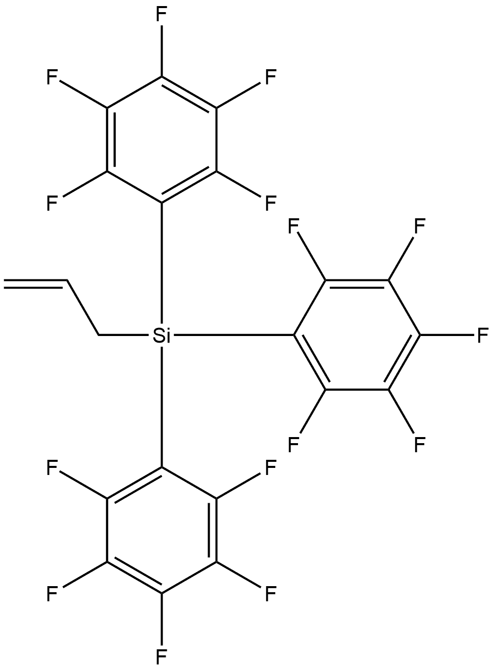 Benzene, 1-[bis(2,3,4,5,6-pentafluorophenyl)-2-propen-1-ylsilyl]-2,3,4,5,6-pentafluoro- Struktur
