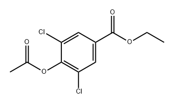 Benzoic acid, 4-(acetyloxy)-3,5-dichloro-, ethyl ester Structure