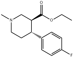 3-Piperidinecarboxylic acid, 4-(4-fluorophenyl)-1-methyl-, ethyl ester, (3S,4R)- Structure