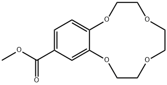 1,4,7,10-Benzotetraoxacyclododecin-12-carboxylic acid, 2,3,5,6,8,9-hexahydro-, methyl ester Struktur