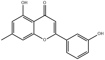 4H-1-Benzopyran-4-one, 5-hydroxy-2-(3-hydroxyphenyl)-7-methyl- Struktur