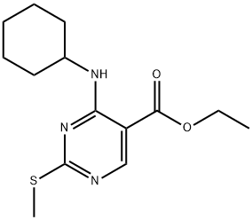 ethyl 4-(cyclohexylamino)-2-(methylthio)pyrimidine-5-carboxylate 结构式