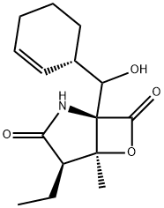 6-Oxa-2-azabicyclo[3.2.0]heptane-3,7-dione, 1-[(S)-(1S)-2-cyclohexen-1-ylhydroxymethyl]-4-ethyl-5-methyl-, (1R,4R,5S)- Structure