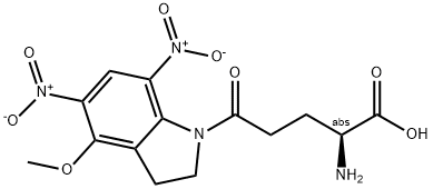 (S)-α-Amino-2,3-dihydro-4-methoxy-5,7-dinitro-δ-oxo-1H-indole-1-pentanoic acid Struktur