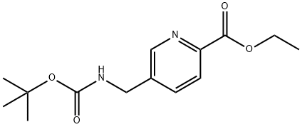 2-Pyridinecarboxylic acid, 5-[[[(1,1-dimethylethoxy)carbonyl]amino]methyl]-, ethyl ester 结构式