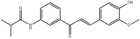 Propanamide, N-[3-[(2E)-3-(4-hydroxy-3-methoxyphenyl)-1-oxo-2-propen-1-yl]phenyl]-2-methyl- Structure